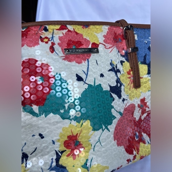 Nine West It Girl Sequin Floral Tote Purse - Picture 4 of 14
